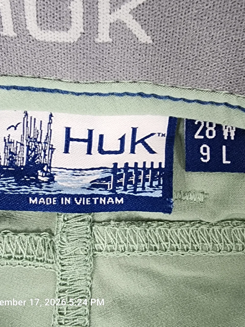 Huk Kona Men's Sage Green Fishing Performance Shorts